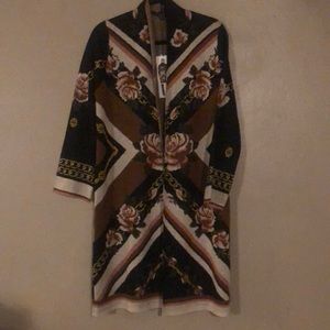 Max Sport Long Sweater Cardigan with Roses and Chains